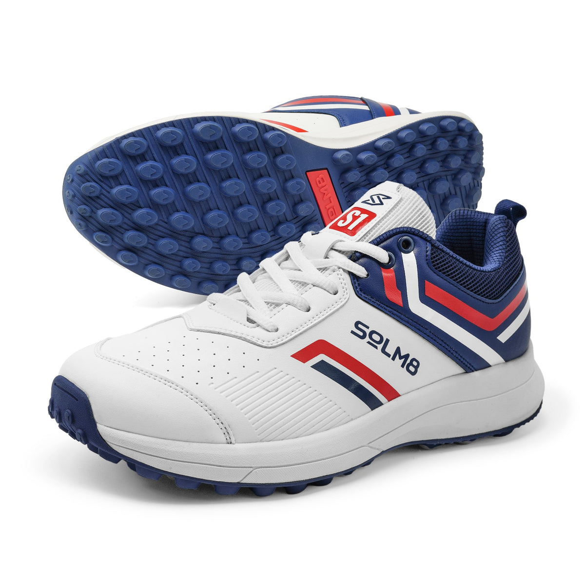 Solm8 S1 Cricket Shoes - Navy Red