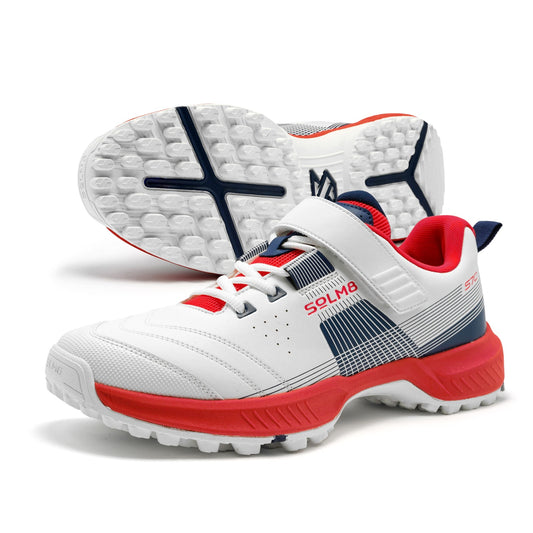 Solm8 S70 Cricket Shoes - Red Navy