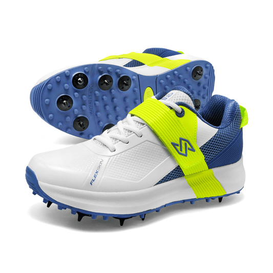 S60 PRO - Blue Lime Cricket Spike Shoes